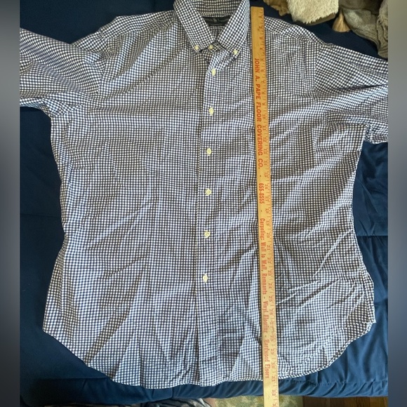 Ralph Lauren Sz XL Classic Fit Blue White Gingham Check Crisp Cotton Shirt - Picture 6 of 12